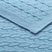 Little Gem Lyla Blue Cotton Baby Blanket 75 x 100 cm V442-HIN-BLANKET-LYLABABY-BLUE-CT