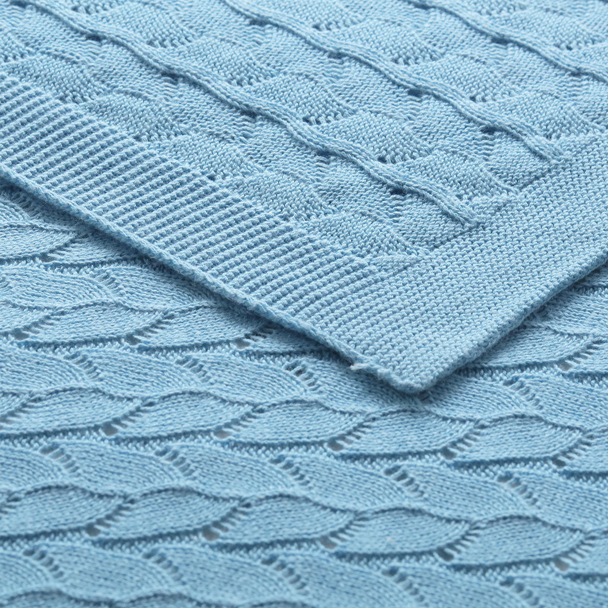 Little Gem Lyla Blue Cotton Baby Blanket 75 x 100 cm V442-HIN-BLANKET-LYLABABY-BLUE-CT