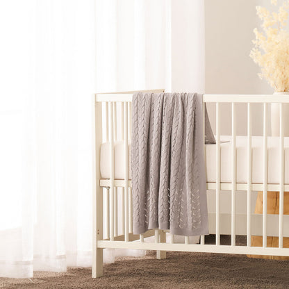 Little Gem Lyla Grey Cotton Baby Blanket 75 x 100 cm V442-HIN-BLANKET-LYLABABY-GREY-CT
