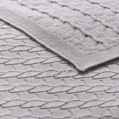 Little Gem Lyla Grey Cotton Baby Blanket 75 x 100 cm V442-HIN-BLANKET-LYLABABY-GREY-CT