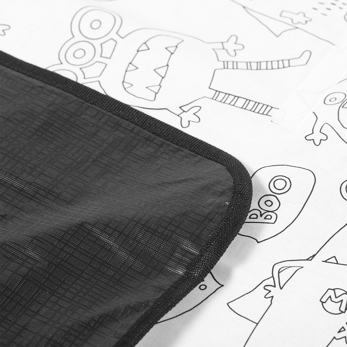 Happy Kids Monster Squad Colour Me In Picnic Blanket 125 x 125 cm V442-HIN-BLANKET-MONSTERSQUADPICNIC-WHITE-SQ