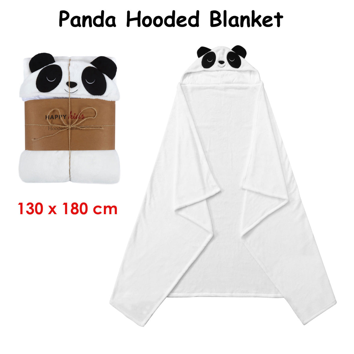 Happy Kids Panda Hooded Blanket V442-HIN-BLANKET-PANDA-WHITE-SH