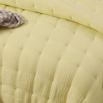 Vintage Design Homewares 3 Piece Hugo Cotton Gauze Quilted Comforter Set Butter King V442-HIN-COMFORTER-HUGO-BUTTER-KI
