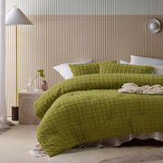 Vintage Design Homewares Parquet Cacti Green Comforter Set Queen V442-HIN-COMFORTER-PARQUET-CACTIGREEN-QS