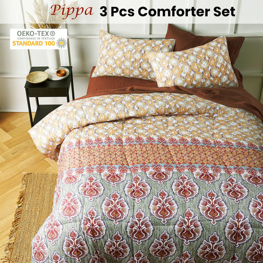 Big Sleep 3 Piece Pippa Comforter Set Queen V442-HIN-COMFORTER-PIPPA-MULTI-QS
