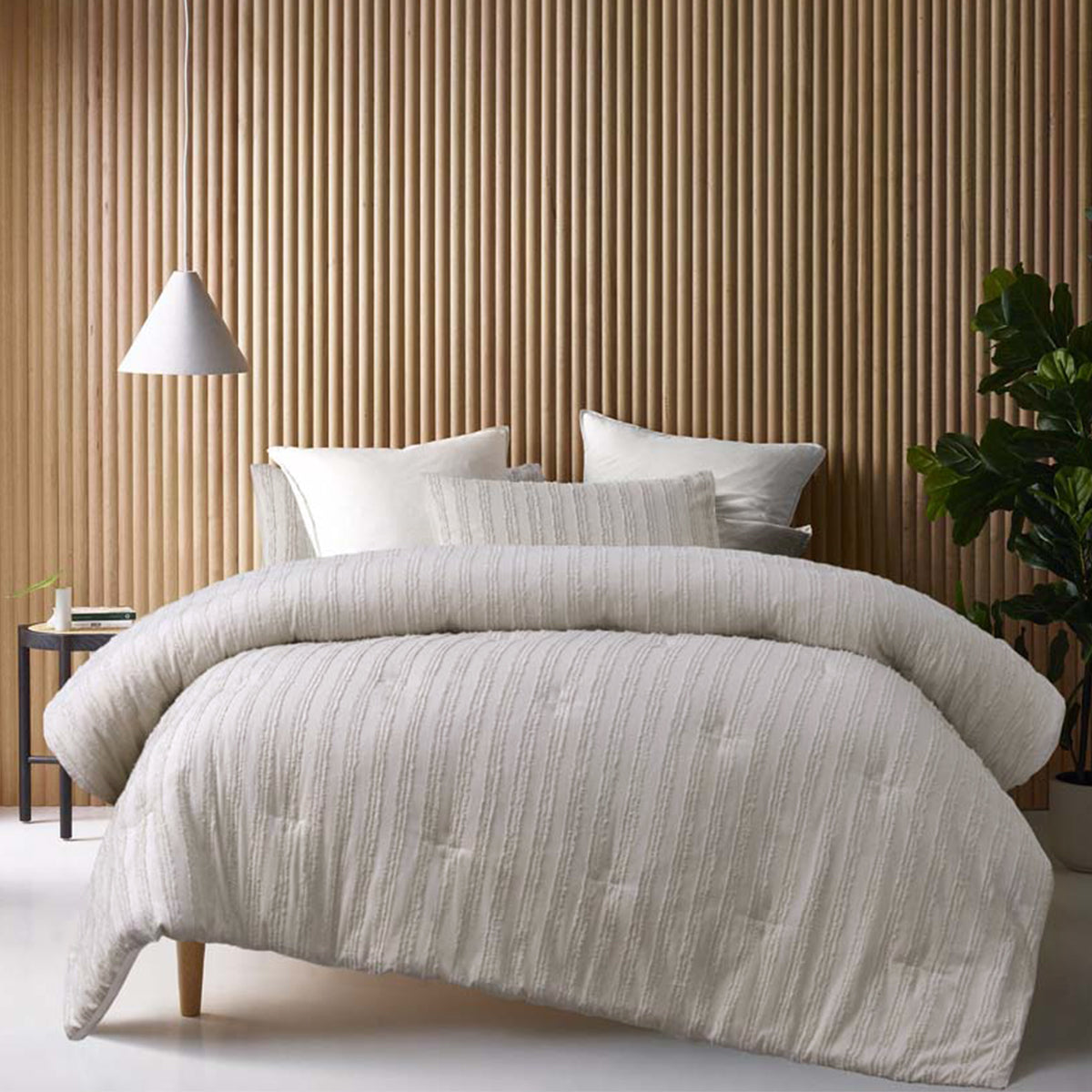 Vintage Design Homewares Reflections Natural 3 Piece Comforter Set King V442-HIN-COMFORTER-REFLECTIONS-NATURAL-KI