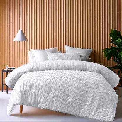 Vintage Design Homewares Reflections White 3 Piece Comforter Set Queen V442-HIN-COMFORTER-REFLECTIONS-WHITE-QS