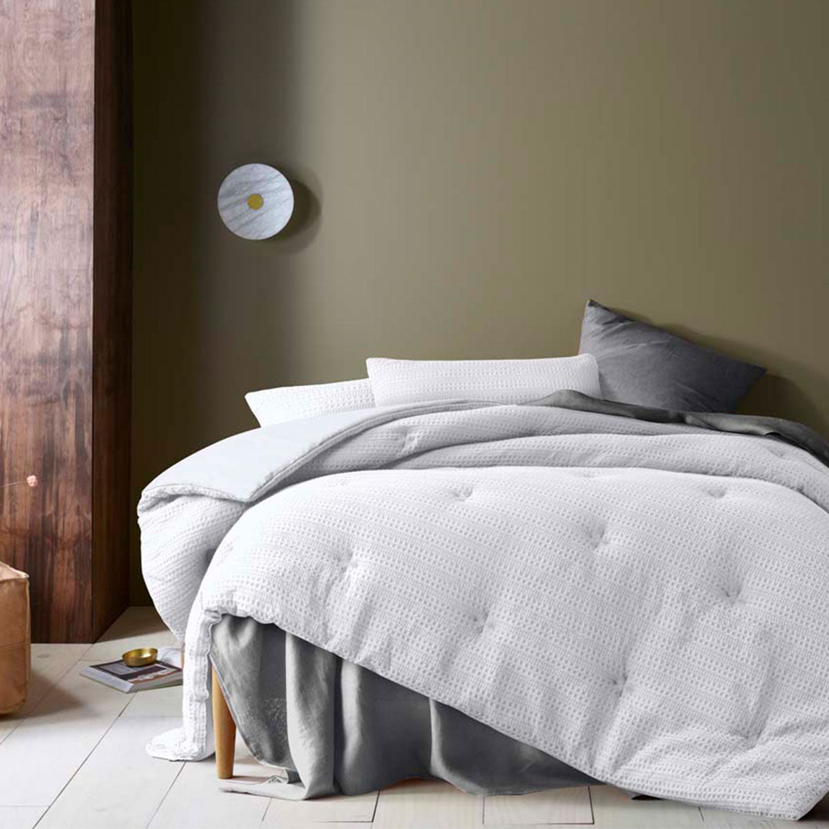 Accessorize Soho Waffle White 3 Piece Comforter Set King V442-HIN-COMFORTER-SOHOWAFFLE-WHITE-KI