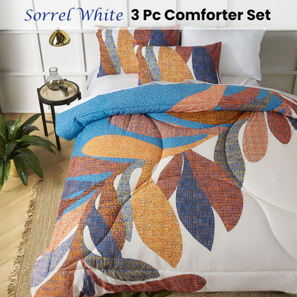 Accessorize Sorrel White Foliage 3 Piece Comforter Set King V442-HIN-COMFORTER-SORREL-WHITE-KI