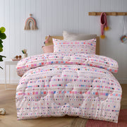 Happy Kids Swifty 2 Piece Washed Cotton Cover Comforter Set Single 160cm x 220cm V442-HIN-COMFORTER-SWIFTY-PINK-SB