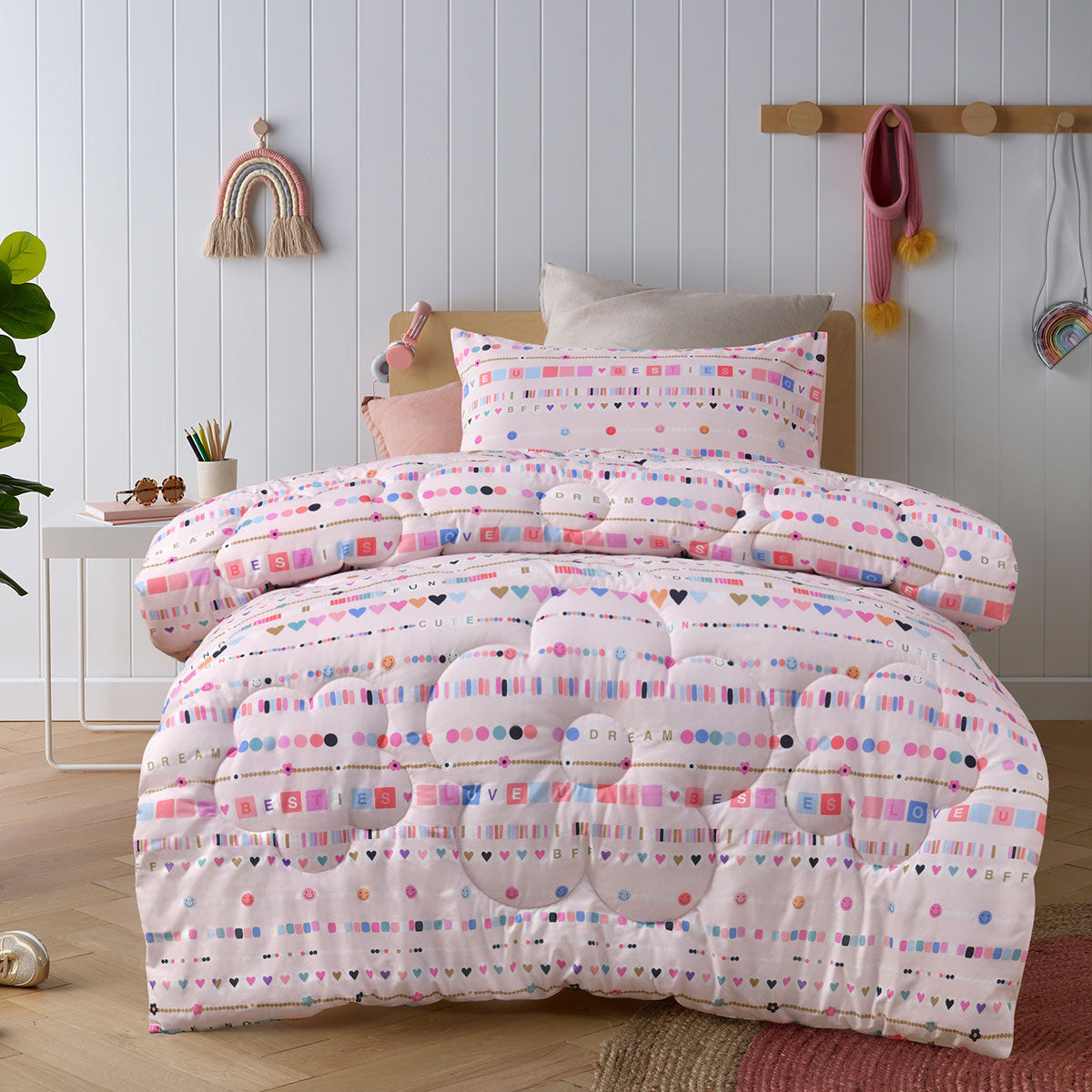 Happy Kids Swifty 2 Piece Washed Cotton Cover Comforter Set Single 160cm x 220cm V442-HIN-COMFORTER-SWIFTY-PINK-SB