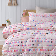 Happy Kids Swifty 2 Piece Washed Cotton Cover Comforter Set Single 160cm x 220cm V442-HIN-COMFORTER-SWIFTY-PINK-SB