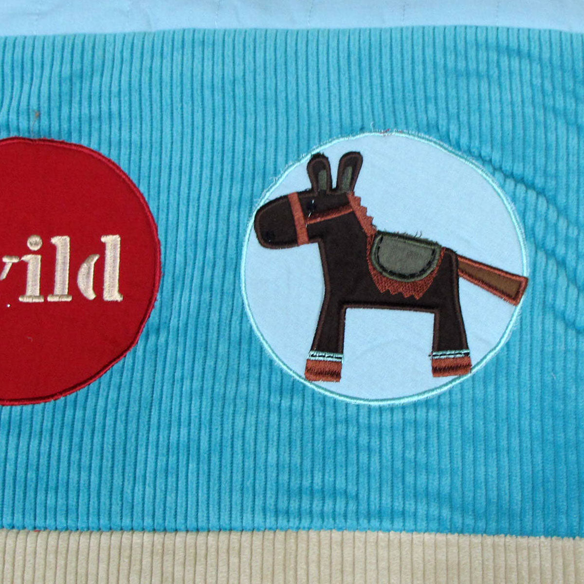 Happy Kids Wild Wild West Blue Embroidered Comforter with Bonus Cushion V442-HIN-COMFORTER-WILDWILDWEST-BLUE-SB