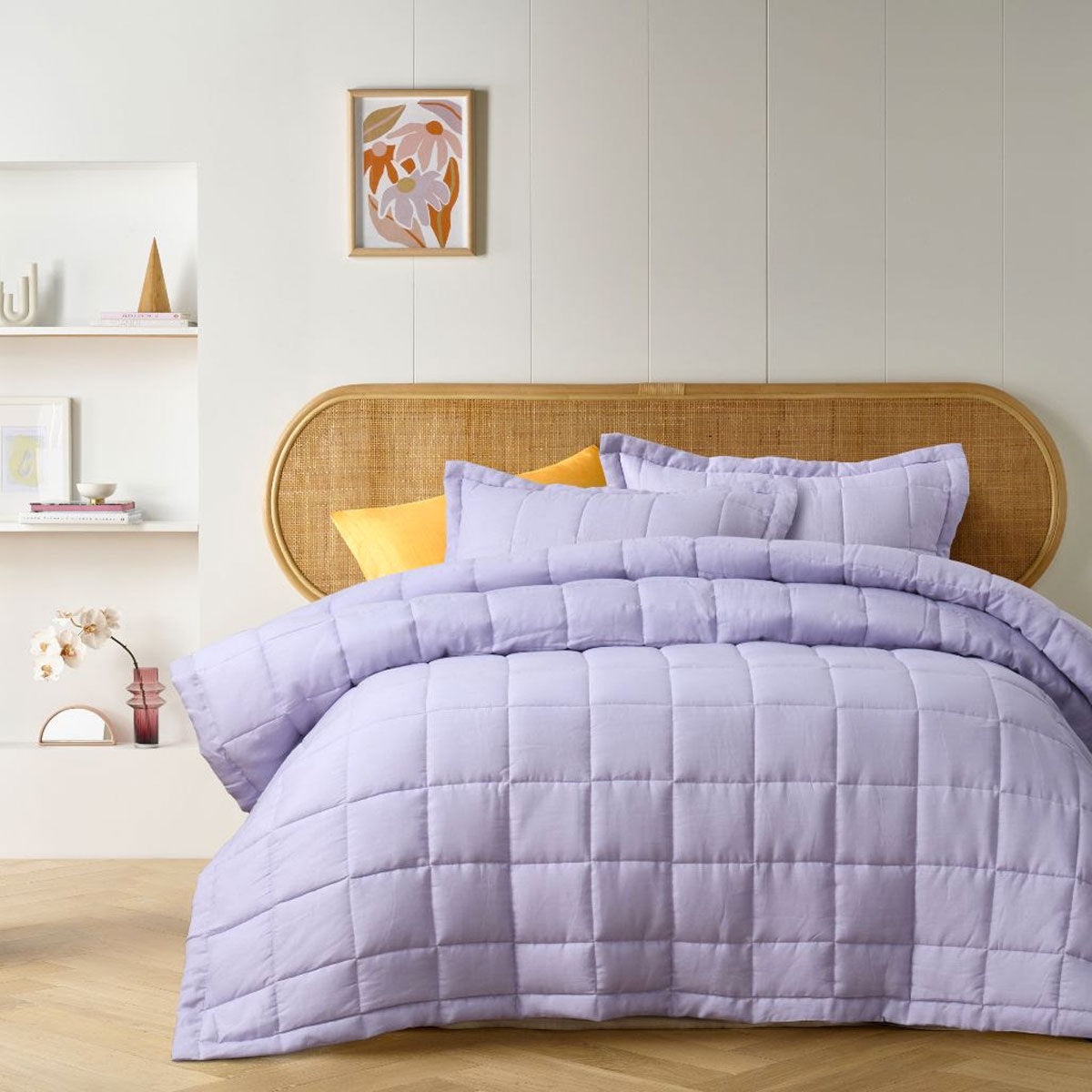 Vintage Design Homewares Lilac French Linen Coverlet Set Queen V442-HIN-COVERLETS-FRENCHLINEN-LILAC-QS
