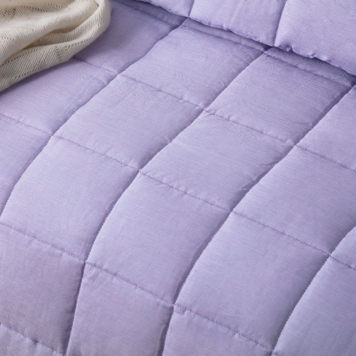 Vintage Design Homewares Lilac French Linen Coverlet Set Queen V442-HIN-COVERLETS-FRENCHLINEN-LILAC-QS