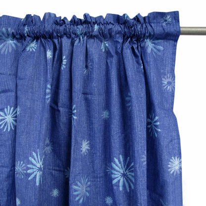Pair of Polyester Cotton Rod Pocket Pacific Daisy Curtains V442-HIN-CURTAIN-DAISY-PACIFIC-RE