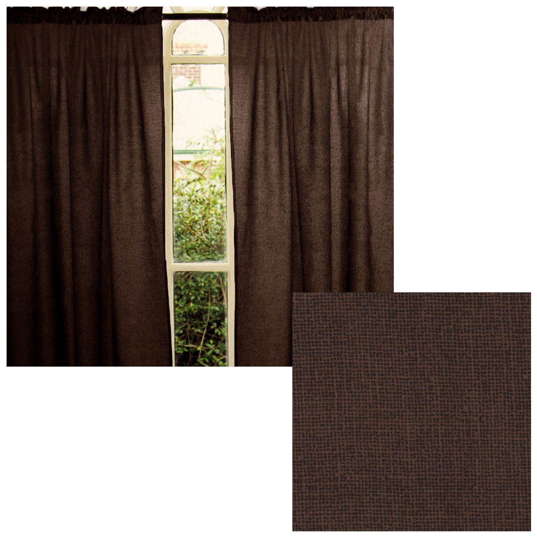 Pair of Polyester Cotton Rod Pocket Unlined Curtains 110 x 213 cm each Chocolate Dots V442-HIN-CURTAIN-PRINTDOTS-CHOCOLATE-RE
