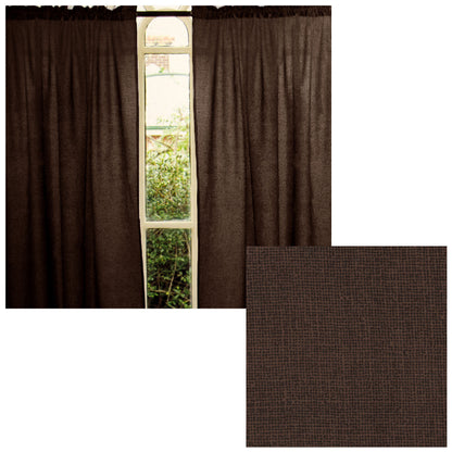 Pair of Polyester Cotton Rod Pocket Unlined Curtains 110 x 213 cm each Chocolate Dots V442-HIN-CURTAIN-PRINTDOTS-CHOCOLATE-RE