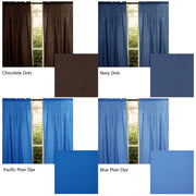 Pair of Polyester Cotton Rod Pocket Unlined Curtains 110 x 213 cm each Chocolate Dots V442-HIN-CURTAIN-PRINTDOTS-CHOCOLATE-RE