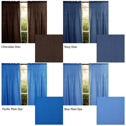Pair of Polyester Cotton Rod Pocket Unlined Curtains 110 x 213 cm each Chocolate Dots V442-HIN-CURTAIN-PRINTDOTS-CHOCOLATE-RE