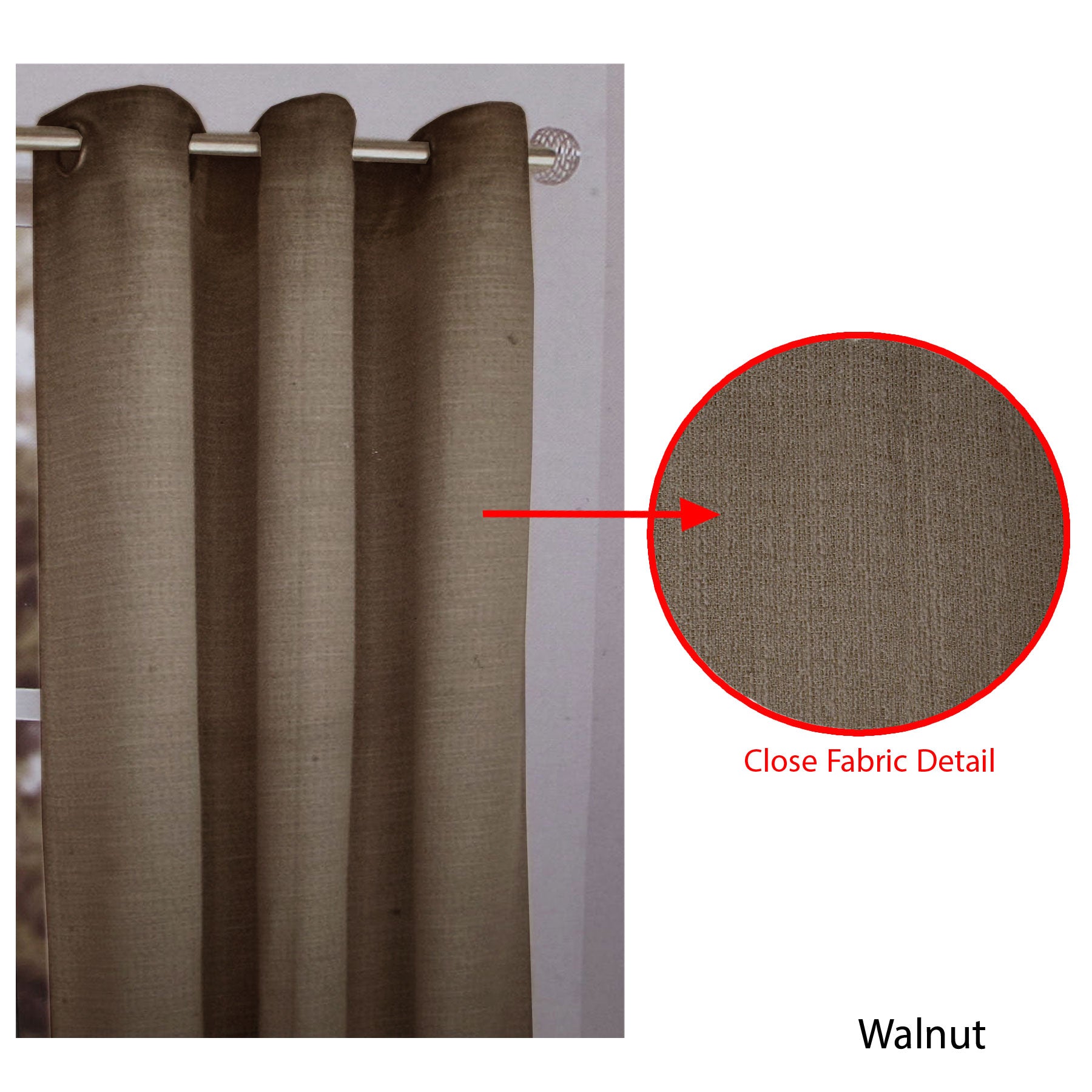 One Piece of Sienna Eyelet Curtain 120 x 213cm Walnut V442-HIN-CURTAIN-SIENNAEYELET-WALNUT-RE
