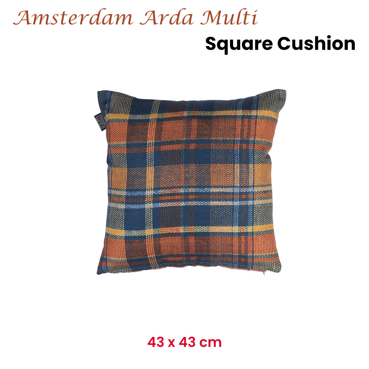 KAAT Amsterdam Arda Multi Chequered Square Filled Cushion 43cm x 43cm V442-HIN-CUSHION-AMSTERDAMARDA-MULTI-SQ