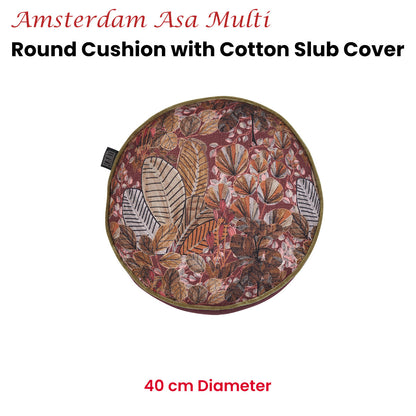 KAAT Amsterdam Asa Multi Botanical Round Filled Cushion 40cm Diameter V442-HIN-CUSHION-AMSTERDAMASA-MULTI-RD