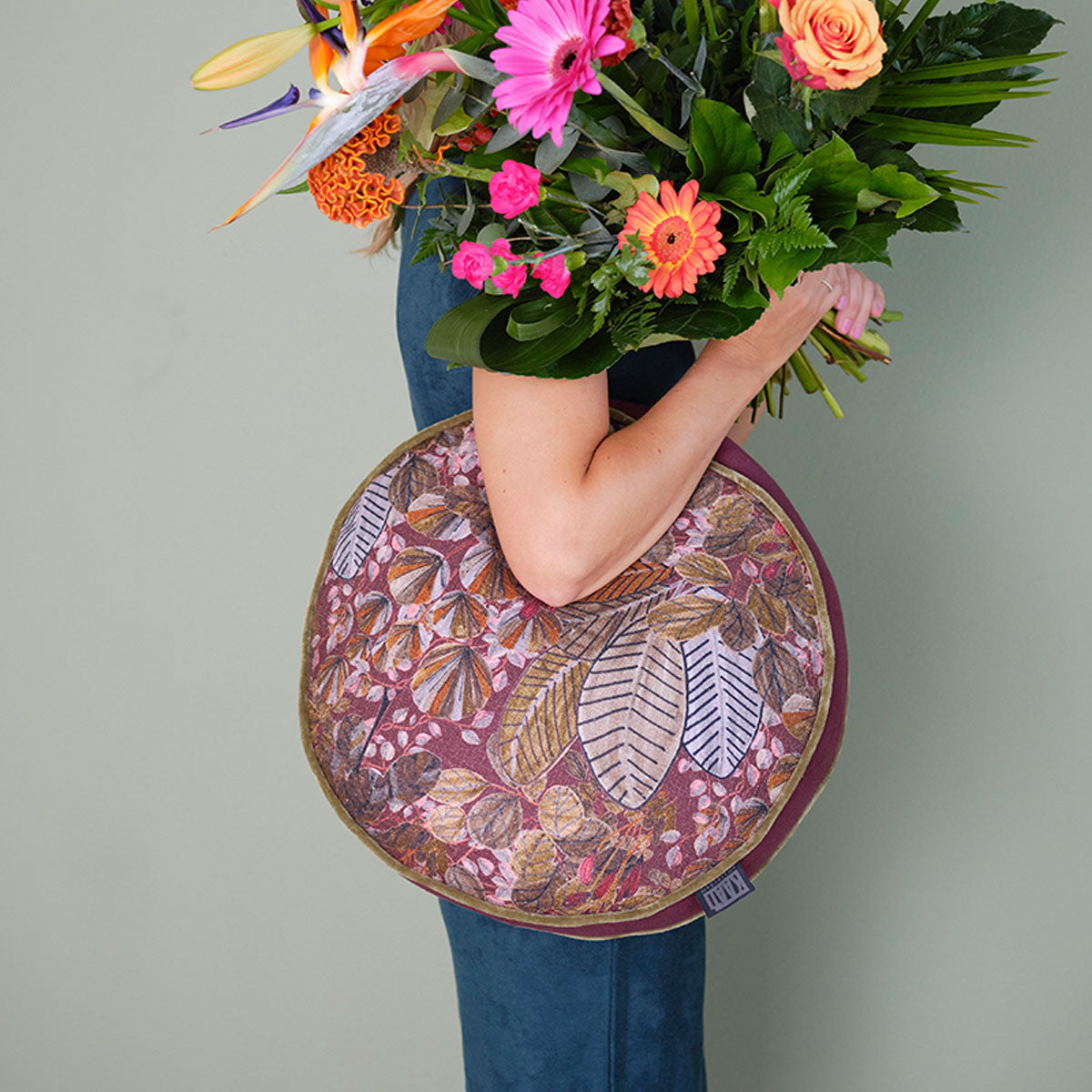 KAAT Amsterdam Asa Multi Botanical Round Filled Cushion 40cm Diameter V442-HIN-CUSHION-AMSTERDAMASA-MULTI-RD