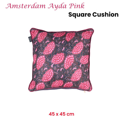 KAAT Amsterdam Ayda Pink Floral Square Filled Cushion 45cm x 45cm V442-HIN-CUSHION-AMSTERDAMAYDA-PINK-SQ