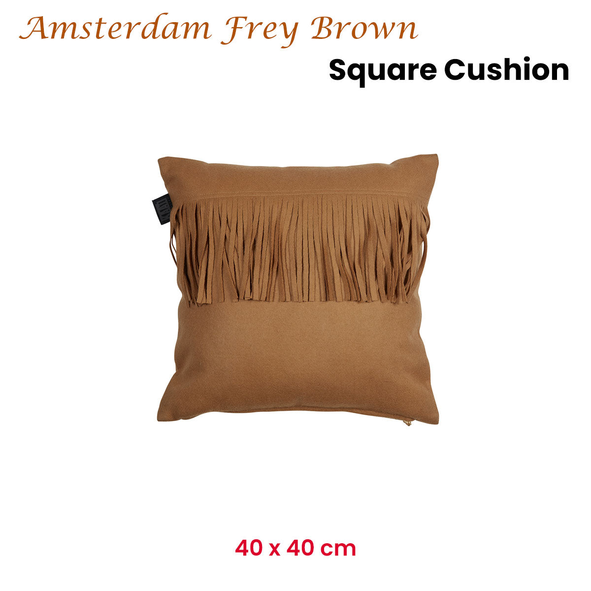KAAT Amsterdam Frey Brown Square Filled Cushion 40cm x 40cm V442-HIN-CUSHION-AMSTERDAMFREY-BROWN-SQ
