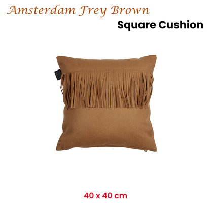 KAAT Amsterdam Frey Brown Square Filled Cushion 40cm x 40cm V442-HIN-CUSHION-AMSTERDAMFREY-BROWN-SQ