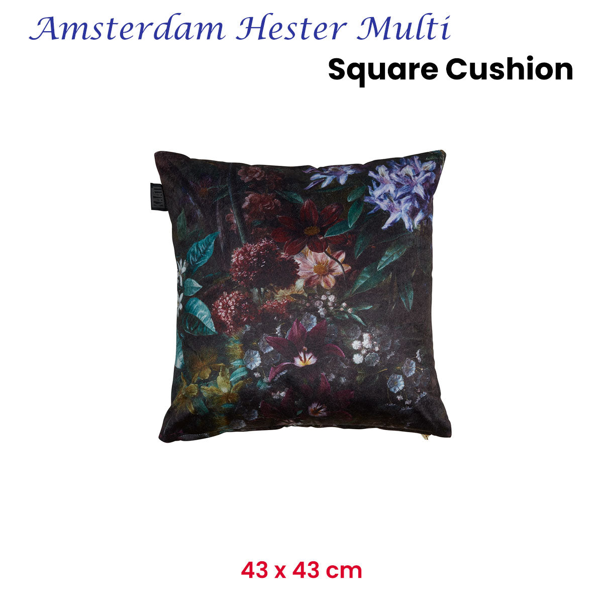 KAAT Amsterdam Hester Multi Botanical Square Filled Cushion 43cm x 43cm V442-HIN-CUSHION-AMSTERDAMHESTER-MULTI-SQ