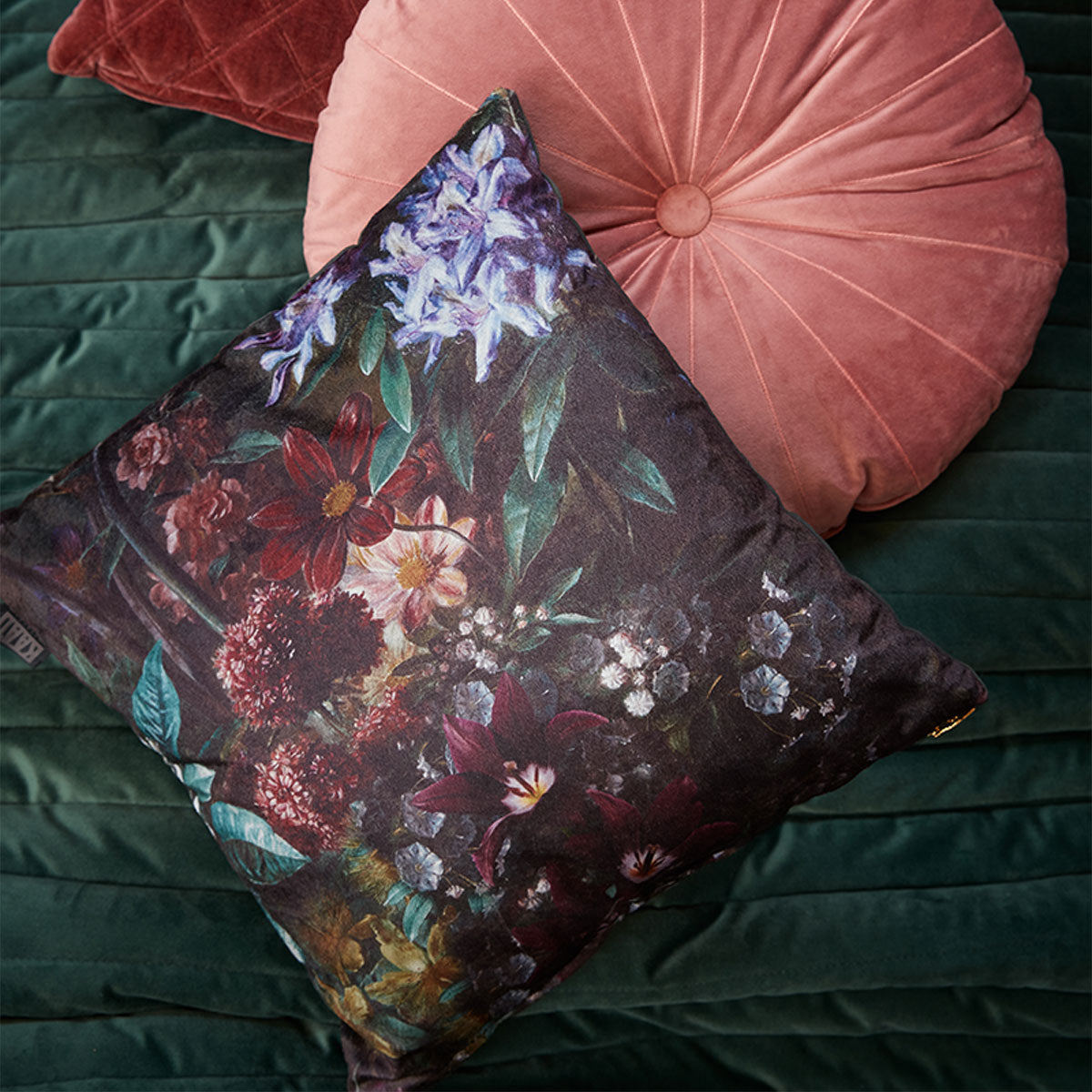 KAAT Amsterdam Hester Multi Botanical Square Filled Cushion 43cm x 43cm V442-HIN-CUSHION-AMSTERDAMHESTER-MULTI-SQ