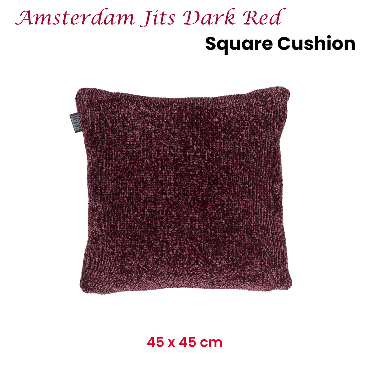 KAAT Amsterdam Jits Dark Red Square Filled Cushion 45cm x 45cm V442-HIN-CUSHION-AMSTERDAMJITS-DARKRED-SQ