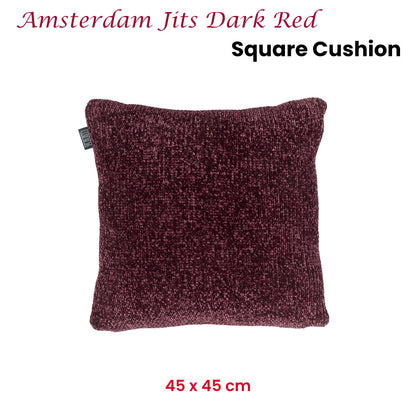 KAAT Amsterdam Jits Dark Red Square Filled Cushion 45cm x 45cm V442-HIN-CUSHION-AMSTERDAMJITS-DARKRED-SQ