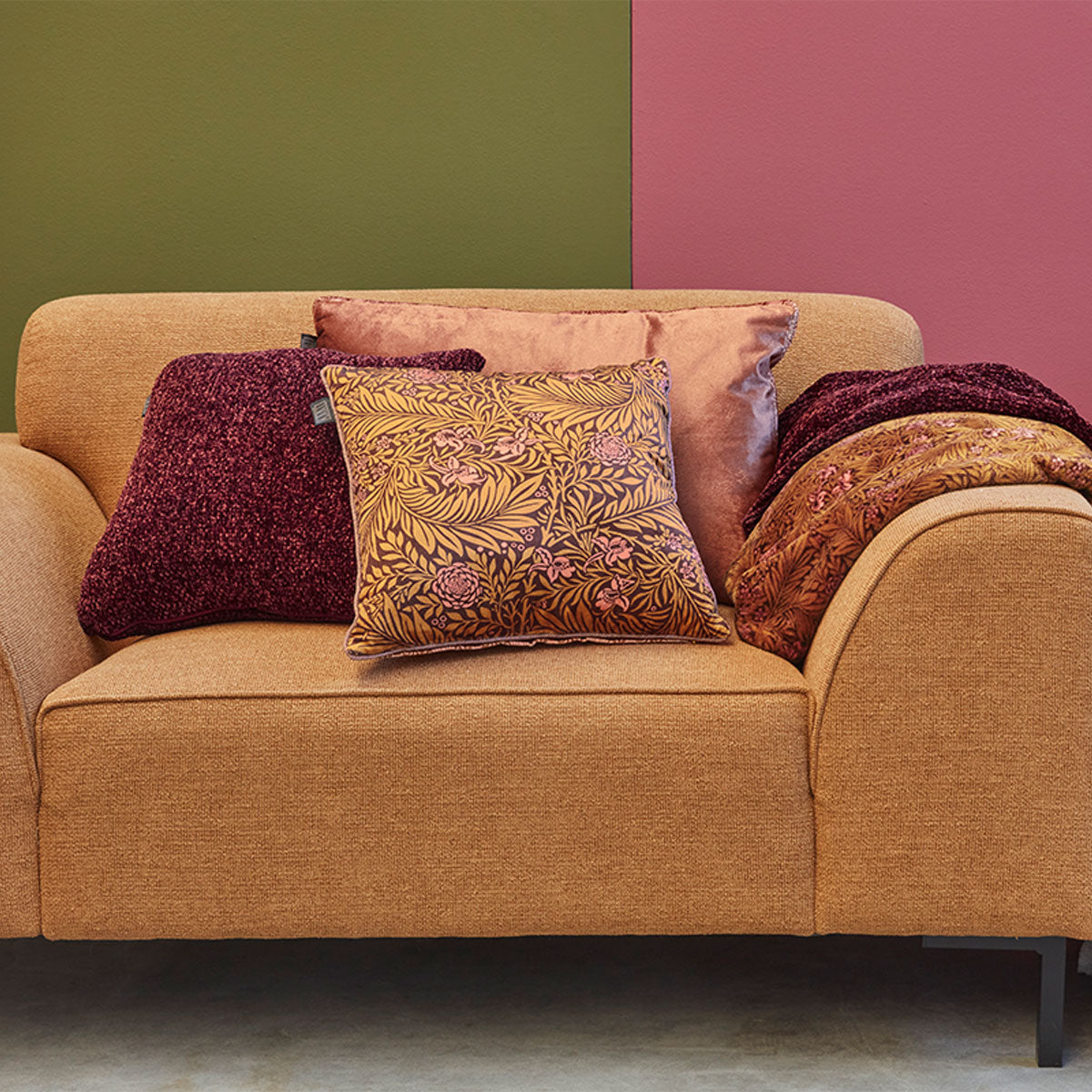 KAAT Amsterdam Jits Dark Red Square Filled Cushion 45cm x 45cm V442-HIN-CUSHION-AMSTERDAMJITS-DARKRED-SQ