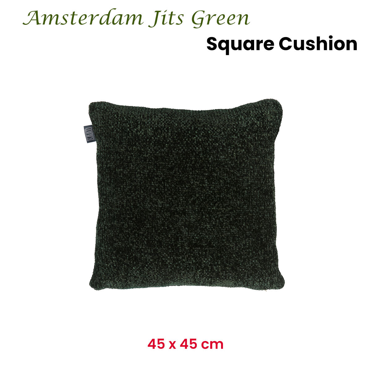 KAAT Amsterdam Jits Green Square Filled Cushion 45cm x 45cm V442-HIN-CUSHION-AMSTERDAMJITS-GREEN-SQ