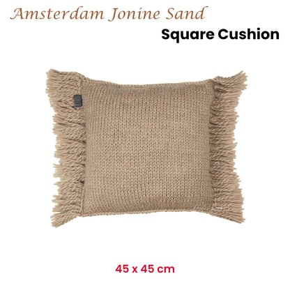 KAAT Amsterdam Jonine Sand Square Filled Cushion 45cm x 45cm V442-HIN-CUSHION-AMSTERDAMJONINE-SAND-SQ