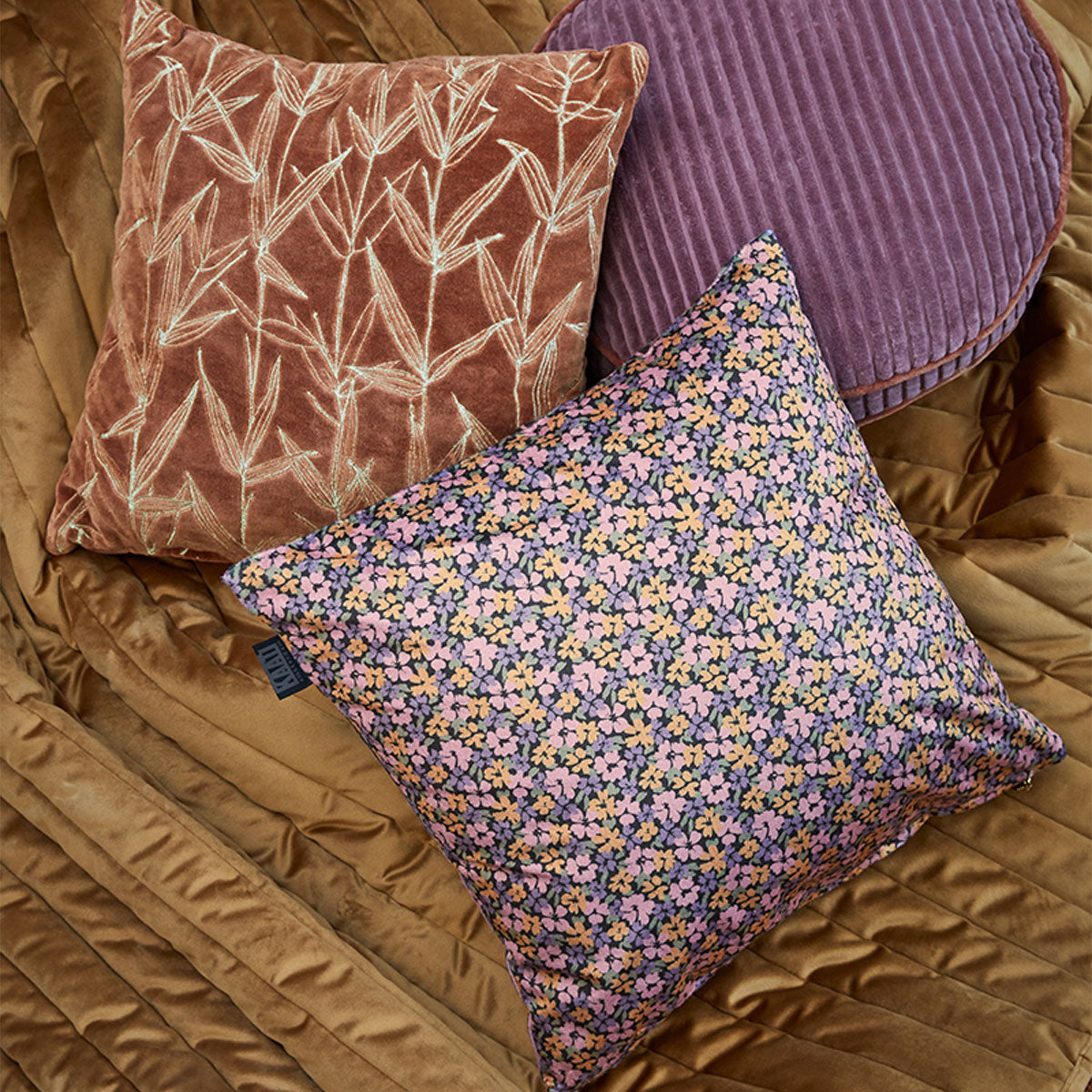 KAAT Amsterdam Liya Multi Floral Square Filled Cushion 43cm x 43cm V442-HIN-CUSHION-AMSTERDAMLIYA-MULTI-SQ