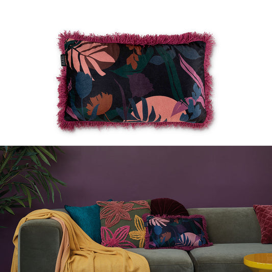 Bedding House Fleura Multi Filled Oblong Cushion V442-HIN-CUSHION-FLEURA-MULTI-RE