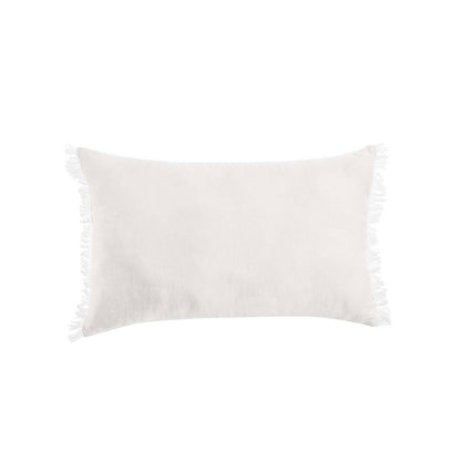 Vintage Design Homewares White French Linen Filled Cushion Oblong - 35cm x 55cm V442-HIN-CUSHION-FRENCHLINEN-WHITE-RE