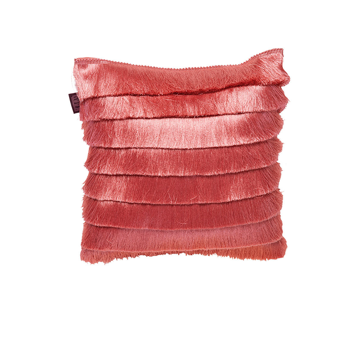 Bedding House Fringy Coral Luxury Cotton Filled Cushion V442-HIN-CUSHION-FRINGY-CORAL-SQ