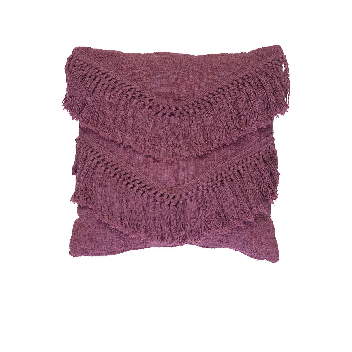 Bedding House Heather Plum (Also known as Red) Luxury Cotton Filled Cushion V442-HIN-CUSHION-HEATHER-RED-SQ
