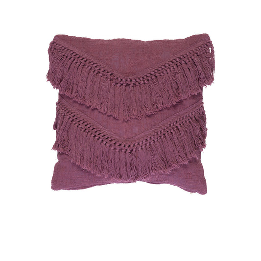 Bedding House Heather Plum (Also known as Red) Luxury Cotton Filled Cushion V442-HIN-CUSHION-HEATHER-RED-SQ