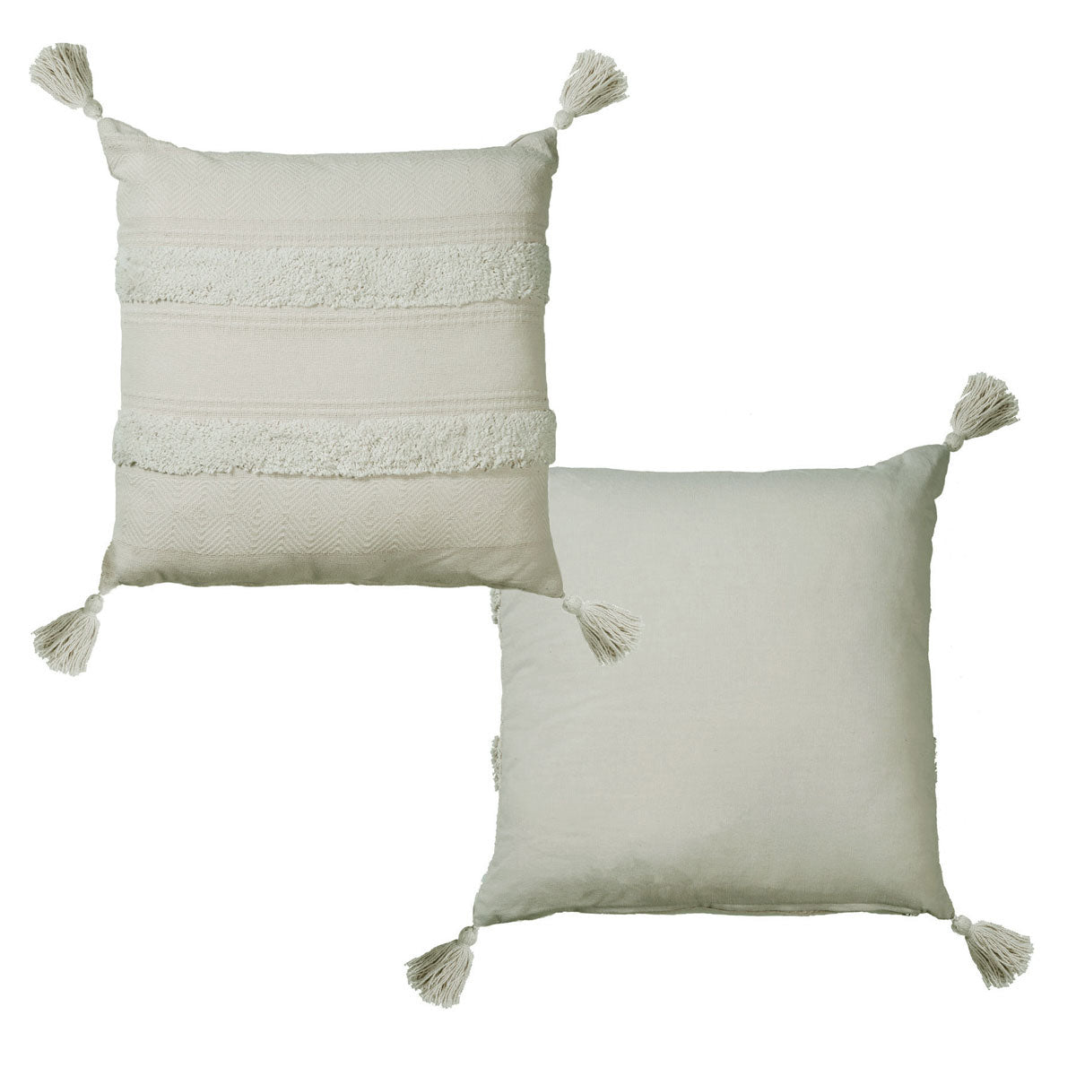 Accessorize Indra Cotton Cover Filled Cushion - Grey V442-HIN-CUSHION-INDRA-GREY-SQ