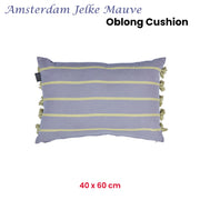 KAAT Amsterdam Jelke Mauve Stripes Oblong Filled Cushion 40cm x 60cm V442-HIN-CUSHION-JELKE-MAUVE-RE
