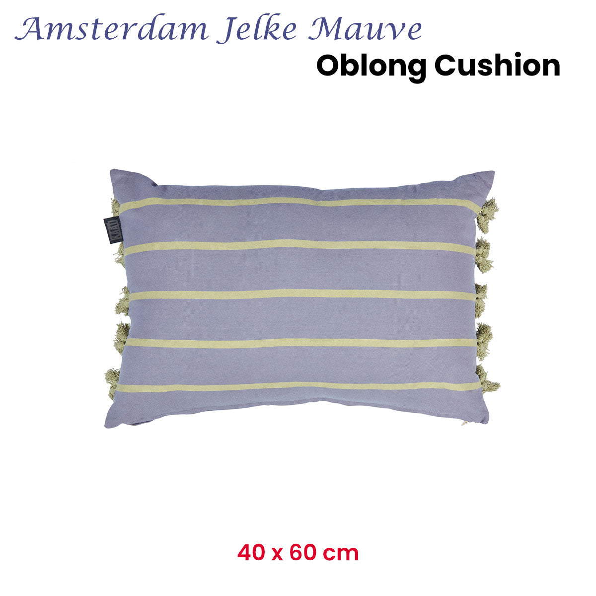 KAAT Amsterdam Jelke Mauve Stripes Oblong Filled Cushion 40cm x 60cm V442-HIN-CUSHION-JELKE-MAUVE-RE