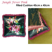 Bedding House Jungle Fever Pink Filled Cushion V442-HIN-CUSHION-JUNGLEFEVER-PINK-SQ