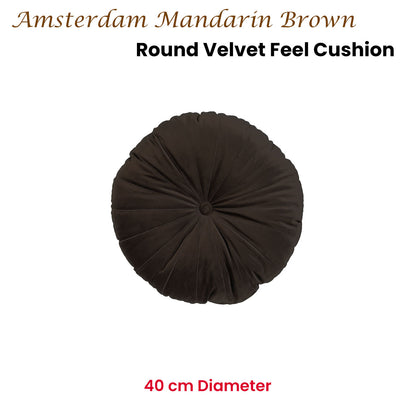 KAAT Amsterdam Mandarin Brown Round Filled Cushion 40cm Diameter V442-HIN-CUSHION-MANDARIN-BROWN-RD