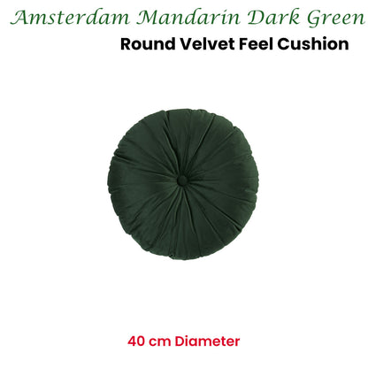 KAAT Amsterdam Mandarin Dark Green Round Filled Cushion 40cm Diameter V442-HIN-CUSHION-MANDARIN-DARKGREEN-RD
